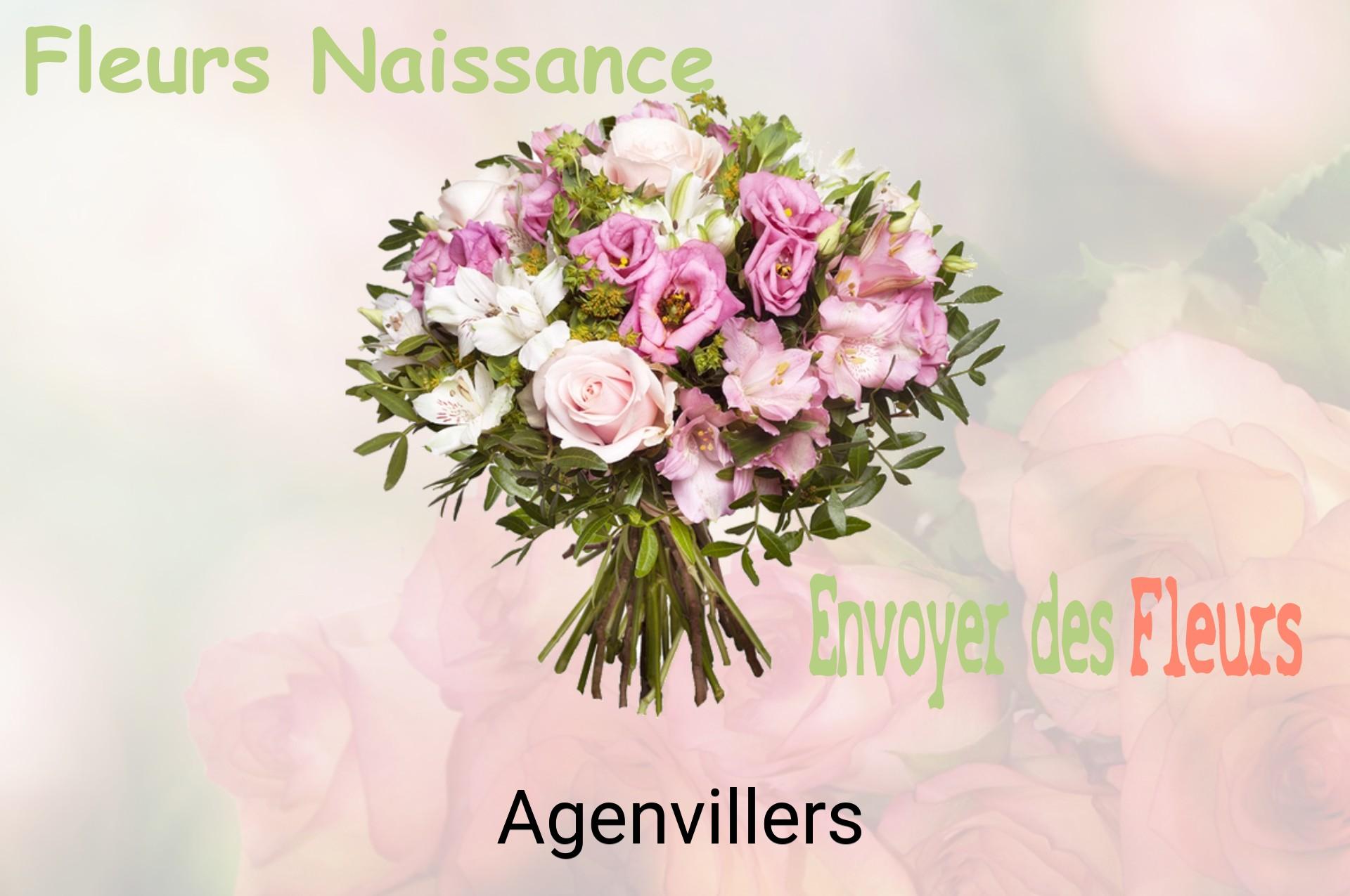 Bouquet de fleurs de naissance livré à Agenvillers